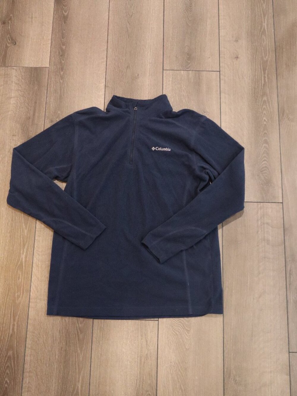 Navy Fleece Columbia Mens Quarter Zip Sweater Sz M